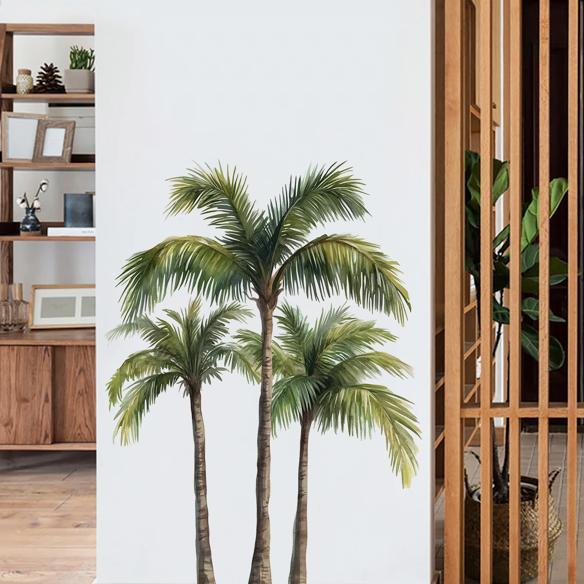 1PC Coconut tree wall stickers, bedroom background decoration, wall stickers, beautification, self-adhesive stickers