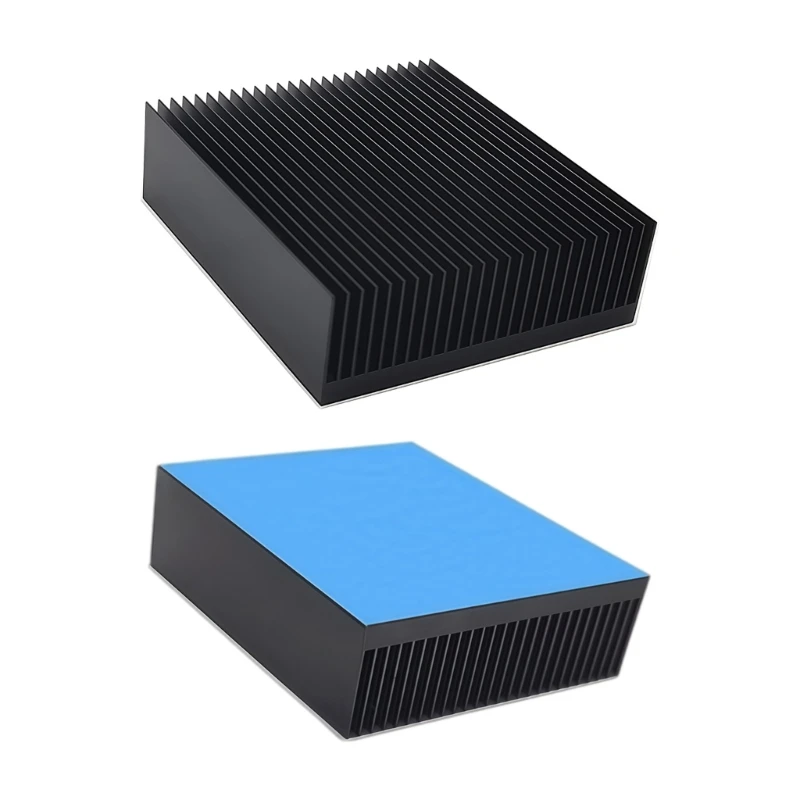 Platinenkühlung, Aluminium-Kühlkörper, 90 x 80 x 27 mm, passiver AL6063-Block für elektronische Reparatur und Geräteservice M76A – Detail 1