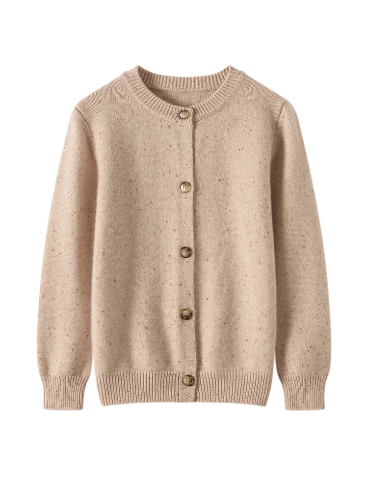 Basic Kids Sweater Cardigan 100% Cashmere Children Clothes Autumn Winter Open Stitch Boys Girls Sweater Warm Thicked O-Neck Knit