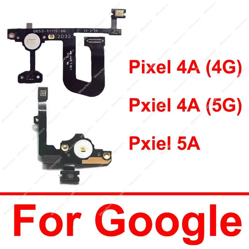 Flashlight Flex Cable For Google Pixel 4A 5A 4G 5G Flash Light Sensor with Microphone Flex Ribbon Replacement Parts