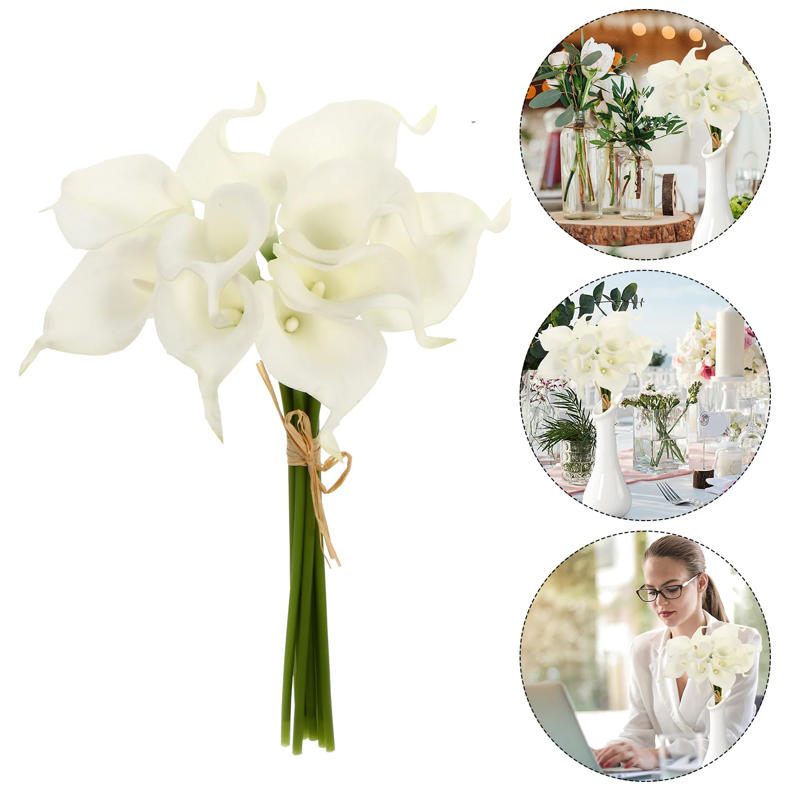 

20pcs Artificial Home Artificial Flower Flowers Bouquet For Home Wedding Party Festival Office Hotel Garden Bridal Decoration