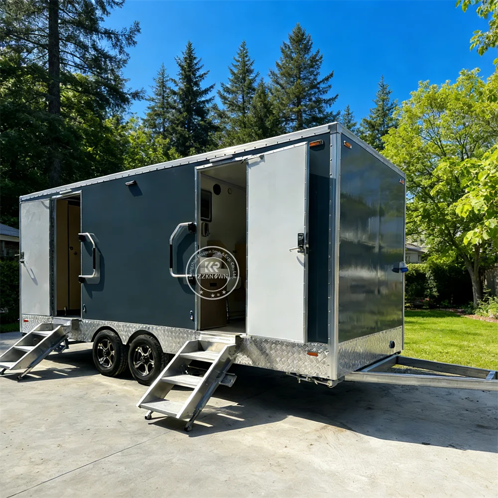 Portable Toilet Trailer Mobile Bathroom Wc Trailer Mobile Luxury Camping Restroom Outdoor Toilet Trailer for Weddings