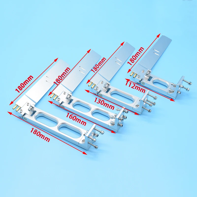 CNC Aluminum 112x180/130x180/160x180/180x180mm Steering Rudder with Dual Water Pickup and Kickback protection For Rc Boat