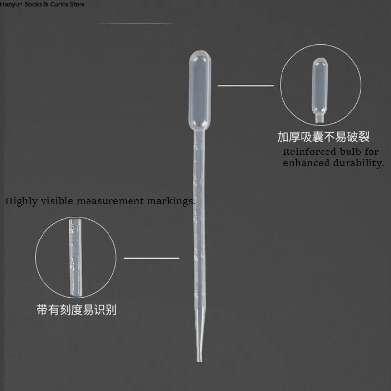 Disposable Plastic Transfer Pipette, Graduated (0.5/1/2/3/5 ML) with Rubber Bulb, for Student Lab Experiments、Lab Equipment