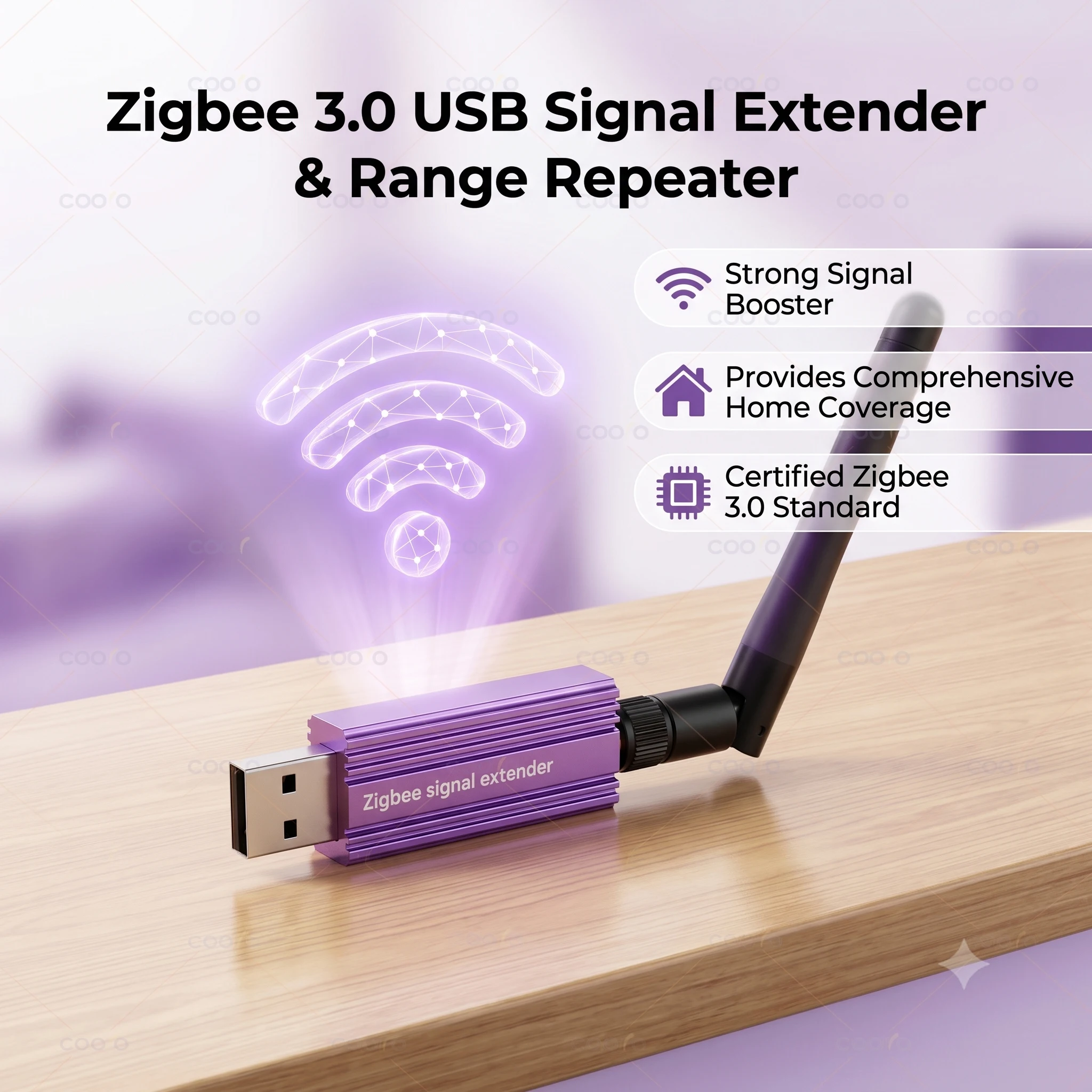 Tuya Zigbee USB Signal Extender With Detachable Antenna High-Gain Repeater Smart Home Mesh Booster for HomeAssistant Zigbee2MQTT
