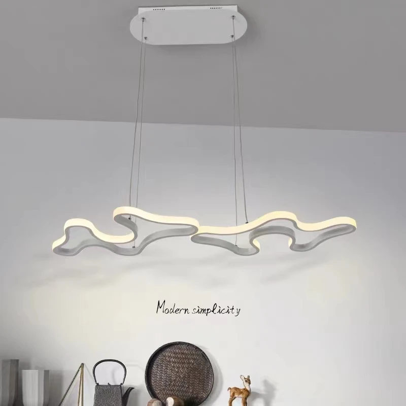 Modern Copper LED Ceiling Linear Light  Dining Room Living Room Office Pendant Lights S-shaped chandelier LED wave pendant light