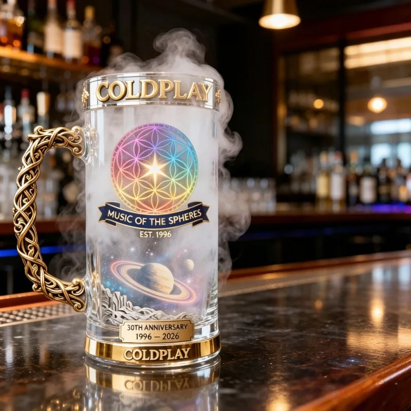 Edición Limitada del 30 Aniversario de Coldplay! Jarra de Cerveza de Vidrio con Diseño de Cielo Estrellado, Música de las Esferas