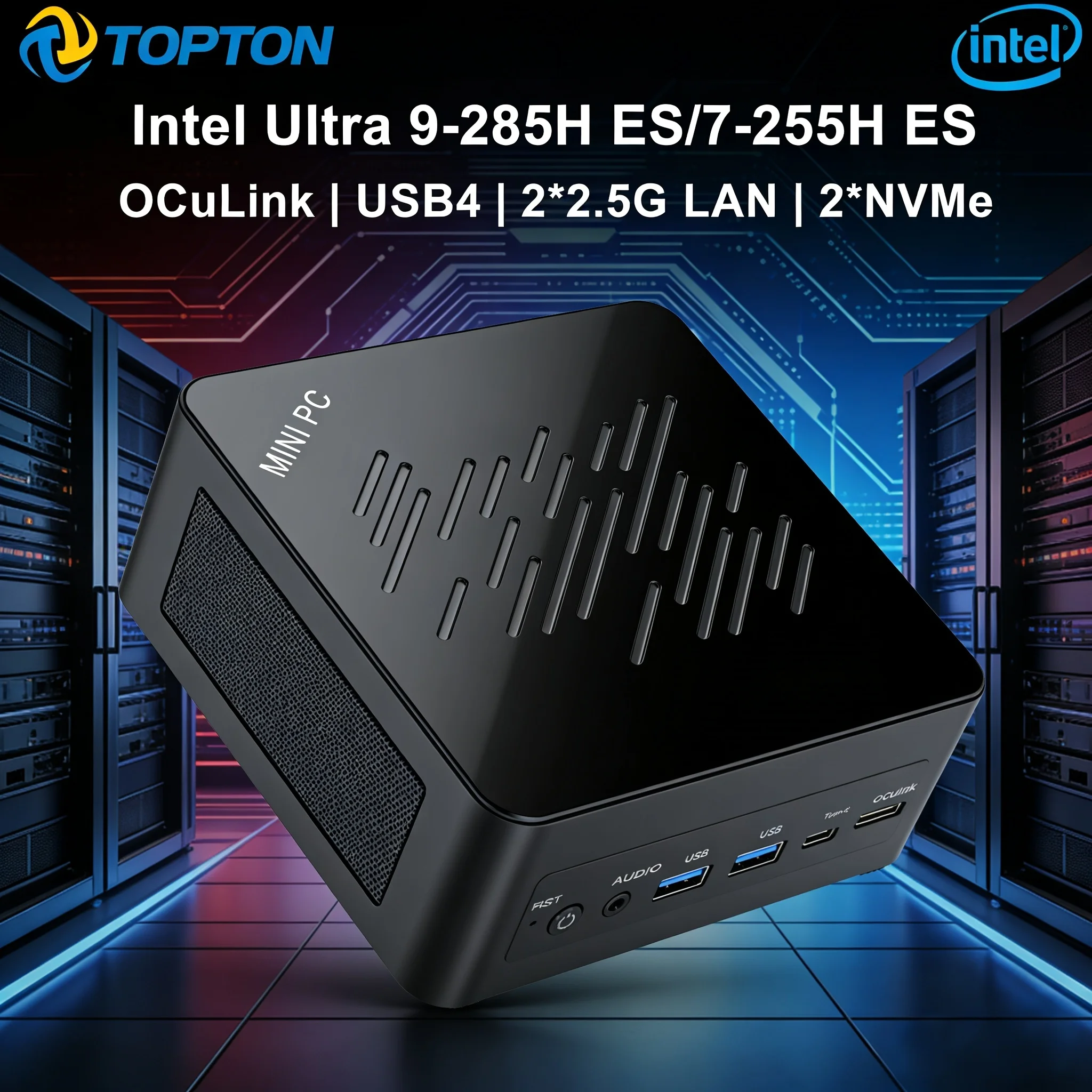 

Игровой мини-ПК Topton на базе Intel Ultra 9 285H ES, 7 255H ES, 5 235H ES, OCuLink PC Gamer, 2xNVMe, Windows 11 Pro, NUC мини-компьютер, WiFi6