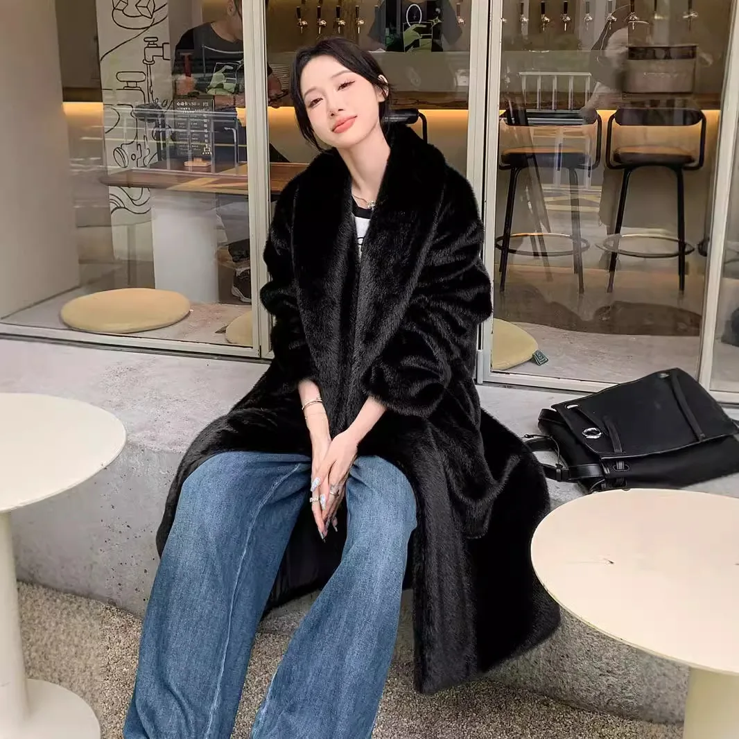 Y2k Streetwear Giacca da lavoro Capispalla Autunno Inverno 2025 Cappotti lunghi Donna Giacche in pelliccia sintetica Cappotto con colletto rovesciato Spessore caldo