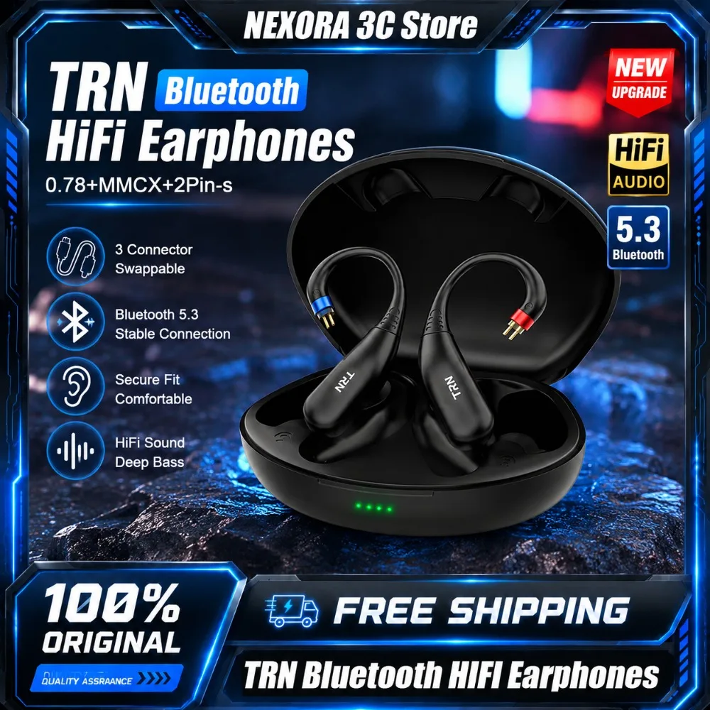 

TRN Scallop Wireless Bluetooth 6.0 HIFI Earphones Module Upgrade Detachable Cable Earhooks 0.75 0.78 MMCX QDC 2Pin S