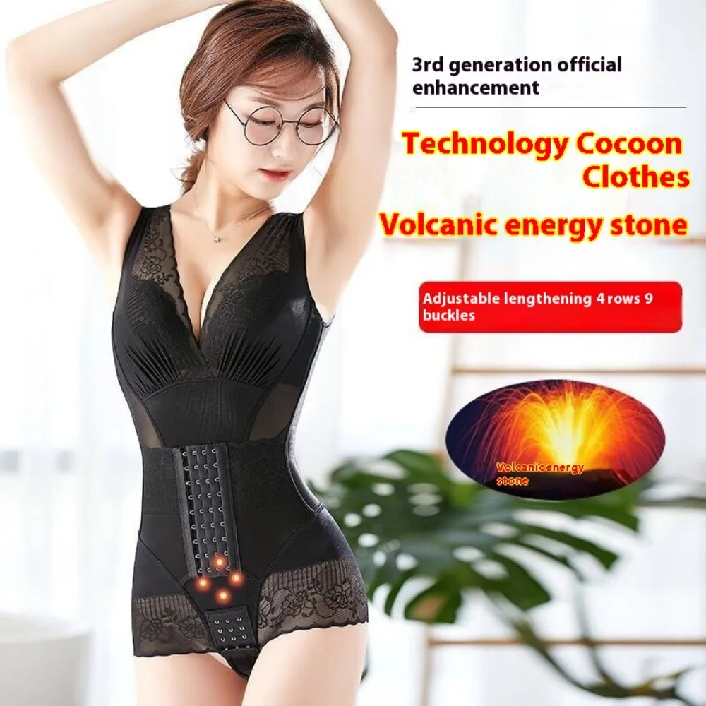 Summer Seamless Shapewear Women Postpartum Bodysuit Belly Fat Burner Shapers Hip Lift Body Sculpting Compress Underwear Bodysuit