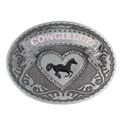 Western style cowgirl alloy belt buckle 3.8CM leather belt buckles FOR WOMEN