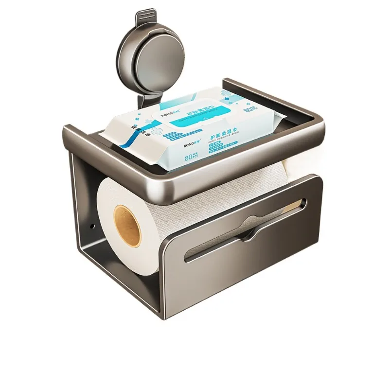 

Toilet Suction Cup Tissue Box Bathroom No Punching Toilet Roll Paper Shelf Wall Hanging Carton