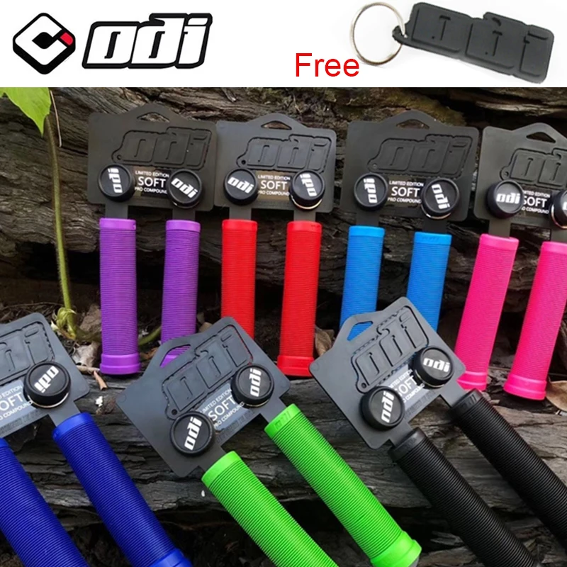 ODI MTB Handlebar Grips Silicone Shockproof Handlebar Grip Cover BMX Balance Bicycle Grip Keychain XC/AM Folding Bike Parts