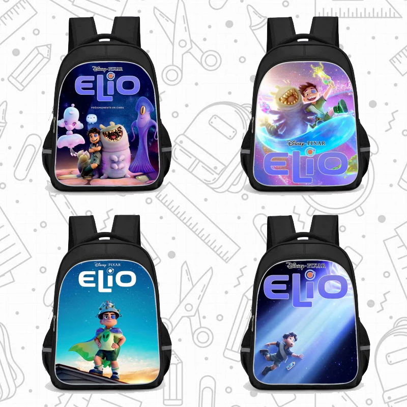 

Disney School Backpack with Double Zipper Pocket,Cartoon ELIO School Bags for Boys Girls,Durable 16-in Child Backpack