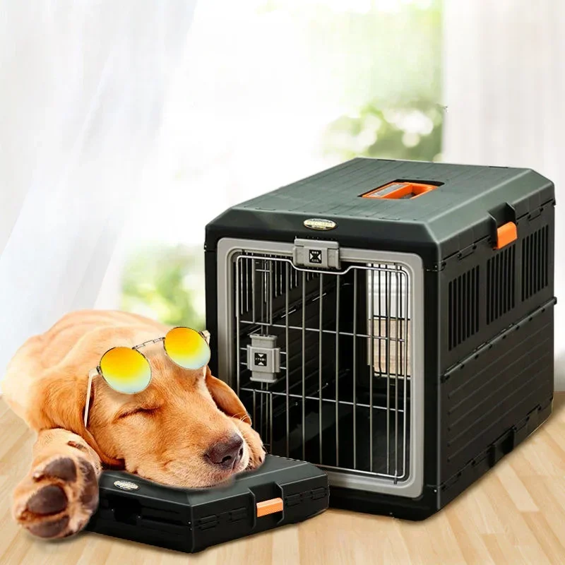 yesPortable foldable dog cage Oversized breathable pet airline box Car pet cage for traveling Multi-function foldable pet cage