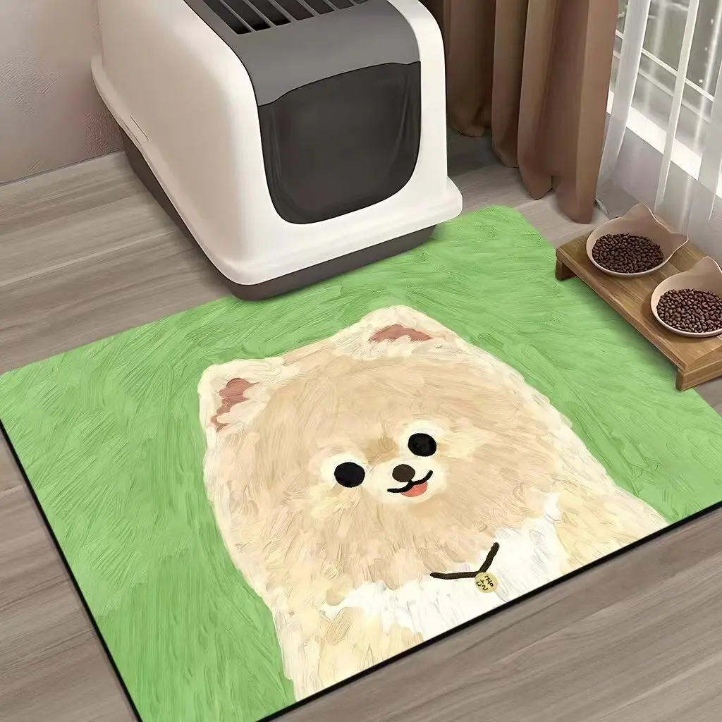 Anti-slip Bathroom Mat Cute Animal Kitchen Rug Absorbent Diatom Mud Carpet Toilet Door Footpad Quick Dry Drainage Floor Pad