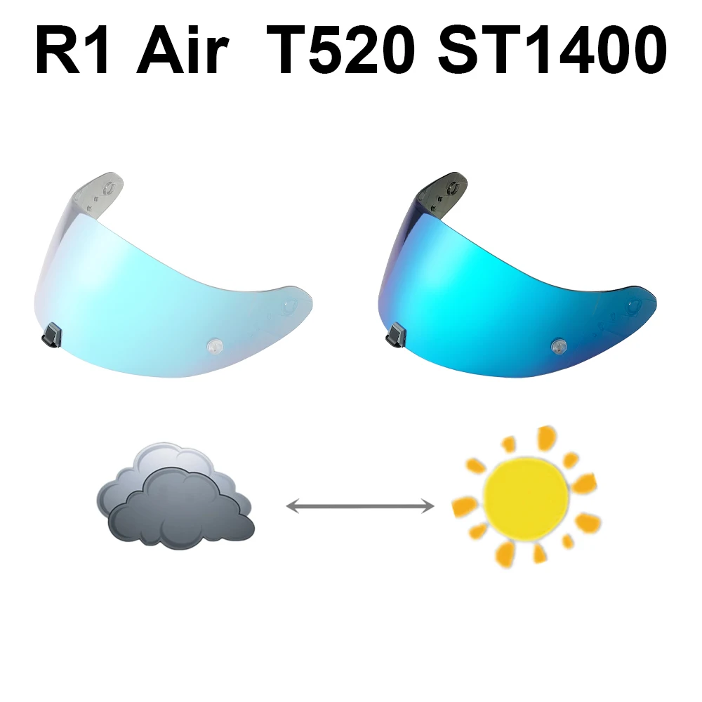 R1 Photochromic Visor for SCORPION EXO R1 Air R1 EVO T520 ST1400 Helmet Lens Face Shield Replacement Anti Fog Coating Sunscreen