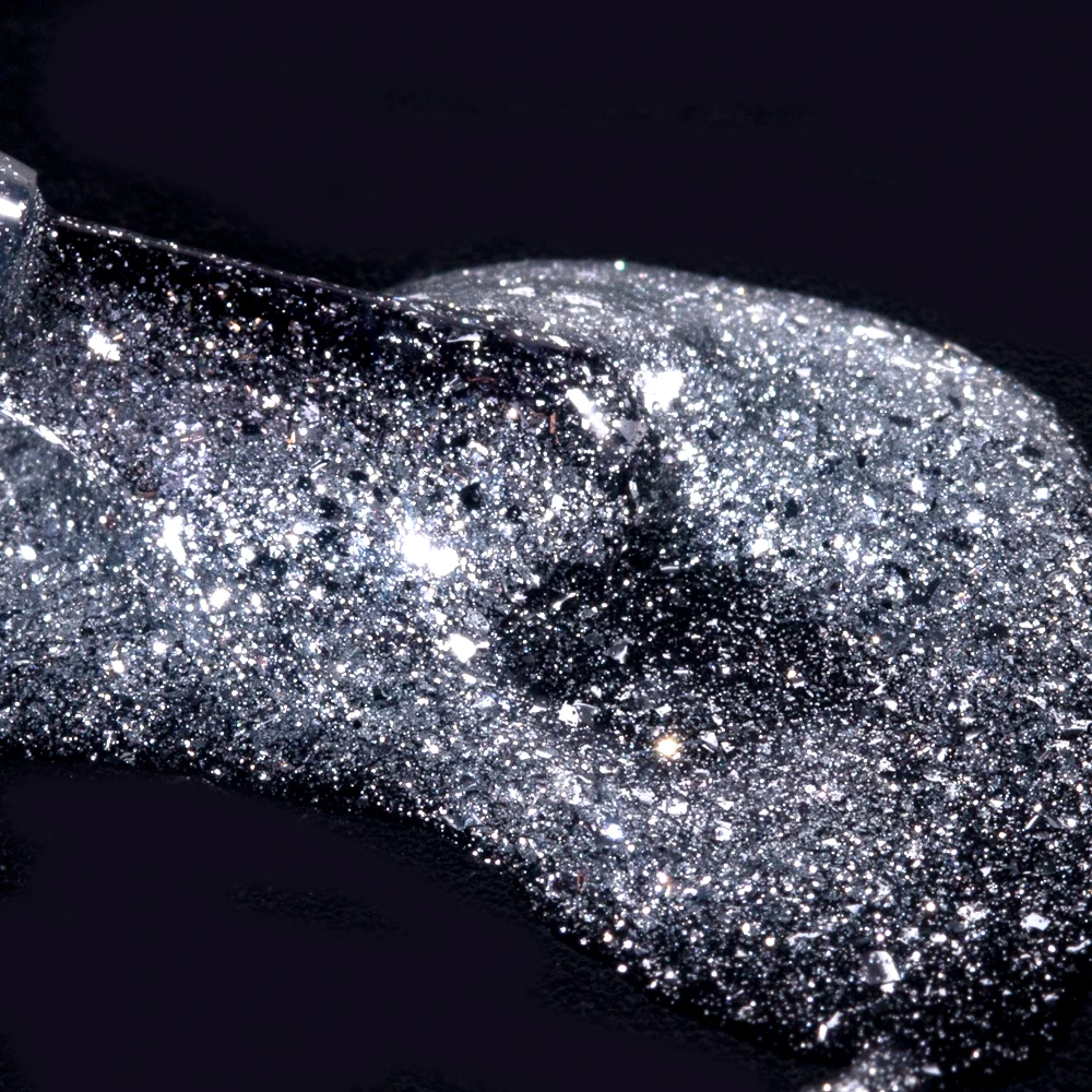 KODIES GEL Platinum Silver Glitter Top Coat Nails Gel Polish 15ML Semi Permanent UV Sparkle Shine Manicure Nail Salon Gel Finish