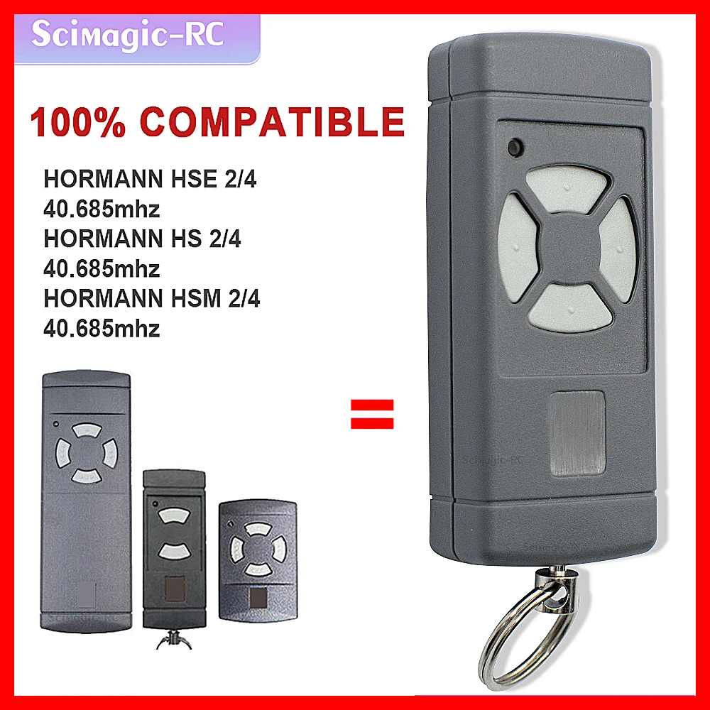 Copying Hörmann HSM4 HSM2 HS2 HS4 HSE2 HSE4 40.685MHz All Grey Button Handheld Transmitter For HORMANN Low Frequency Garage Door