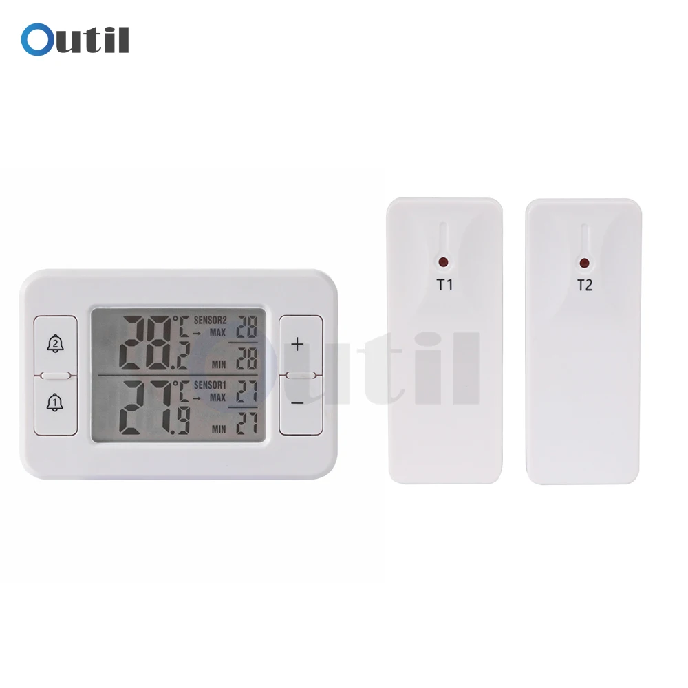 

2 in 1 Wireless Transmission Thermometer with Alarm Indoor And Outdoor Household Refrigerator Cold Storage Electronic Thermomete