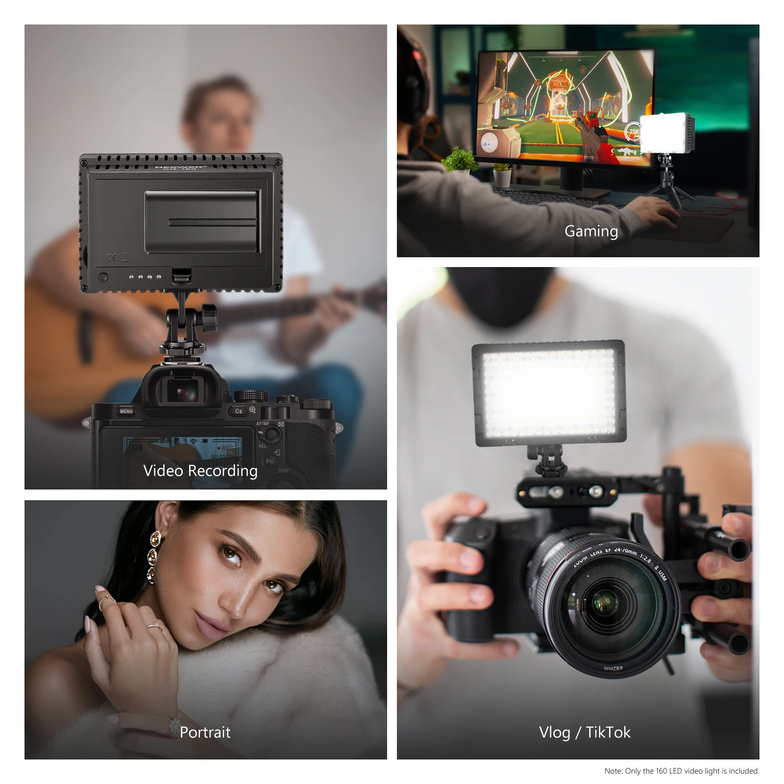 Neewer 160 LED CN-160 dimmbare Ultra High Power Panel Digitalkamera/Camcorder-Videoleuchte, LED-Licht für digitale Spiegelreflexkameras – Detail 7