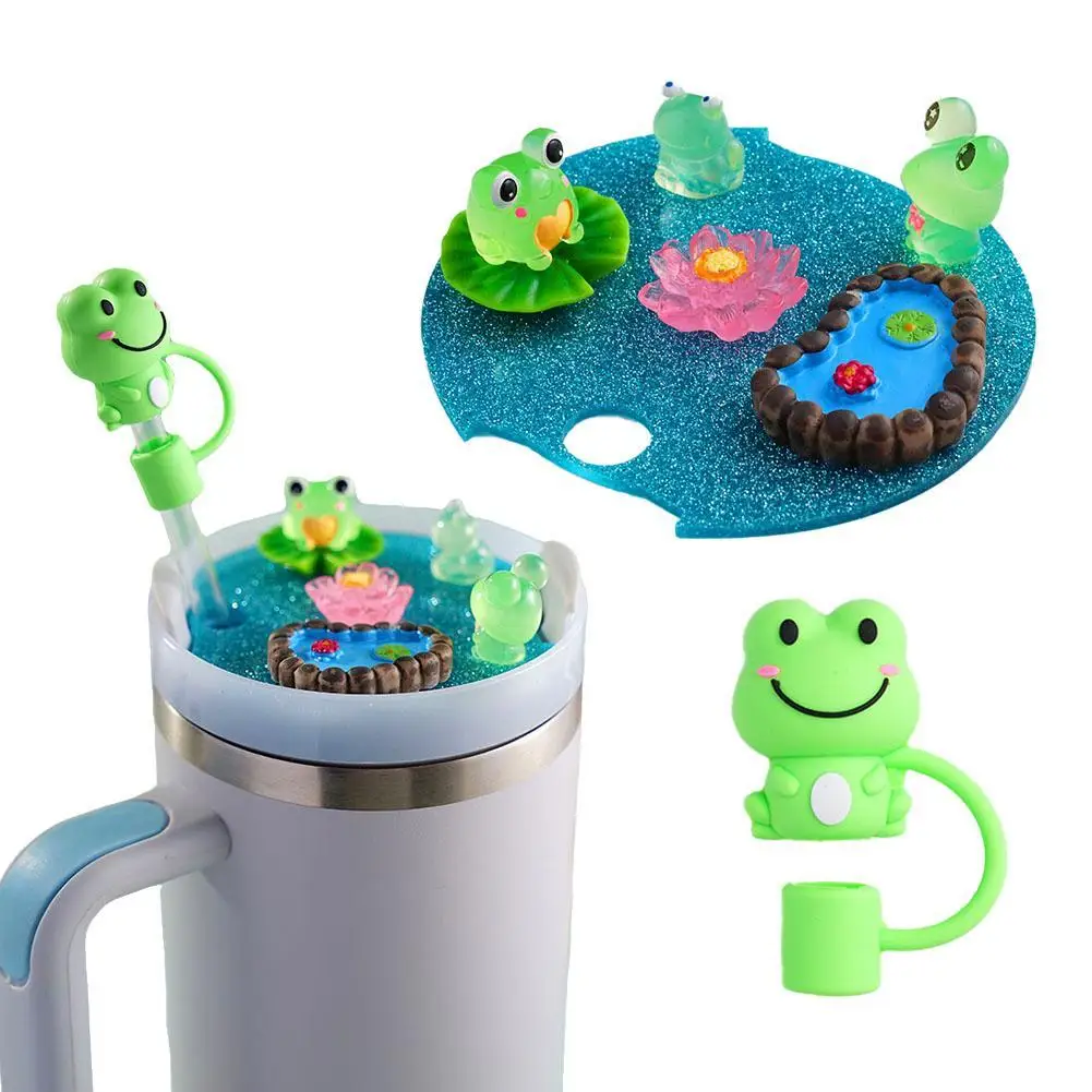 For Ice Bully Cup 40oz Frog Pond Brand Water Cup Accessories Compatible With For Stanley Cup Lid Frog Straw Cap Glow At Night