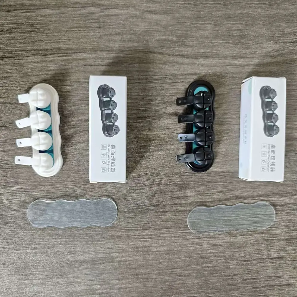 No Drilling Magnetic Magnetic Cable Organizer Self Adhesive ABS Charging Cable Holder Desktop Wire Clip