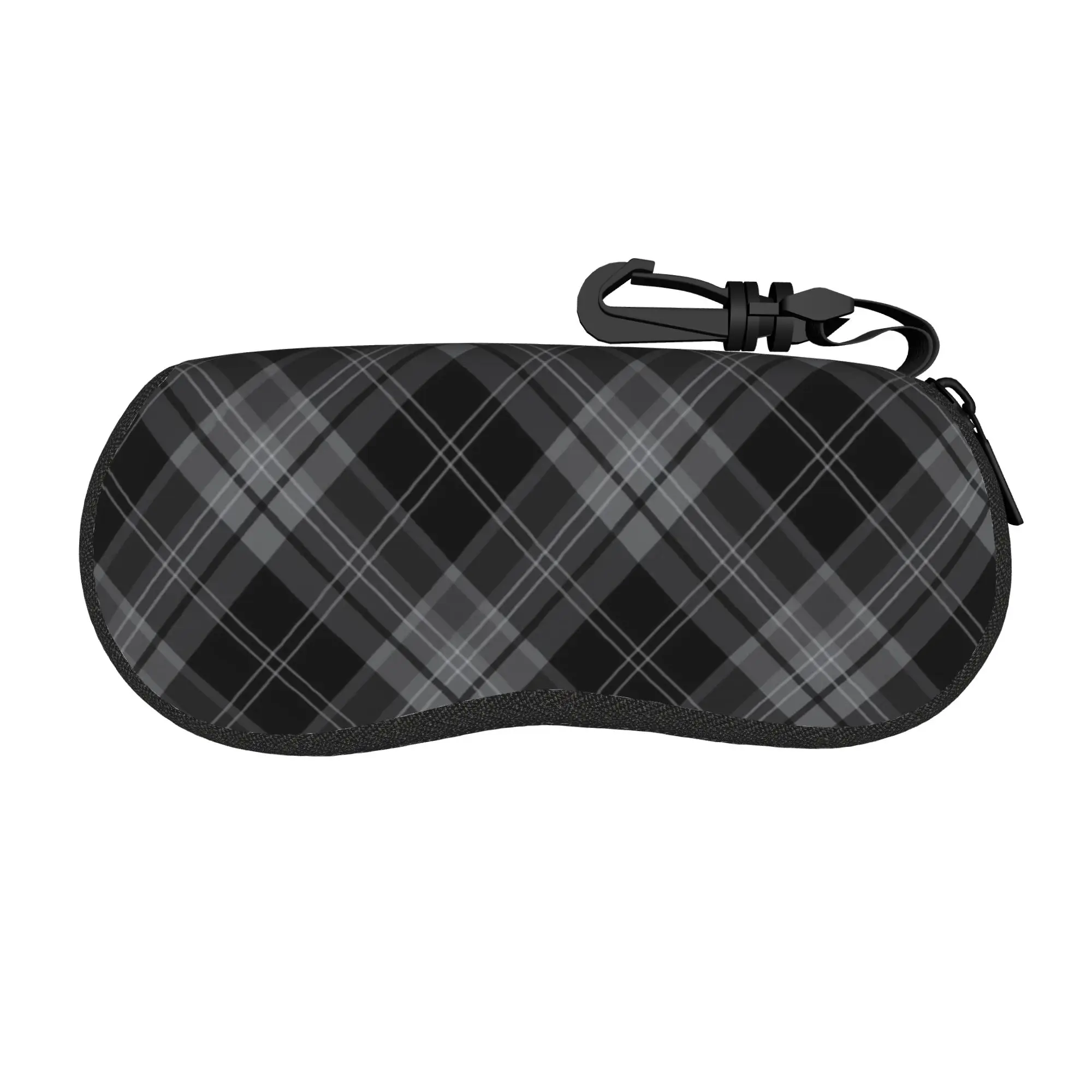 Gray Black Plaid Check Tartan Pattern Glasses Case Unisex Waterproof Box  Eyewear Storage Box Gift Glasses Box
