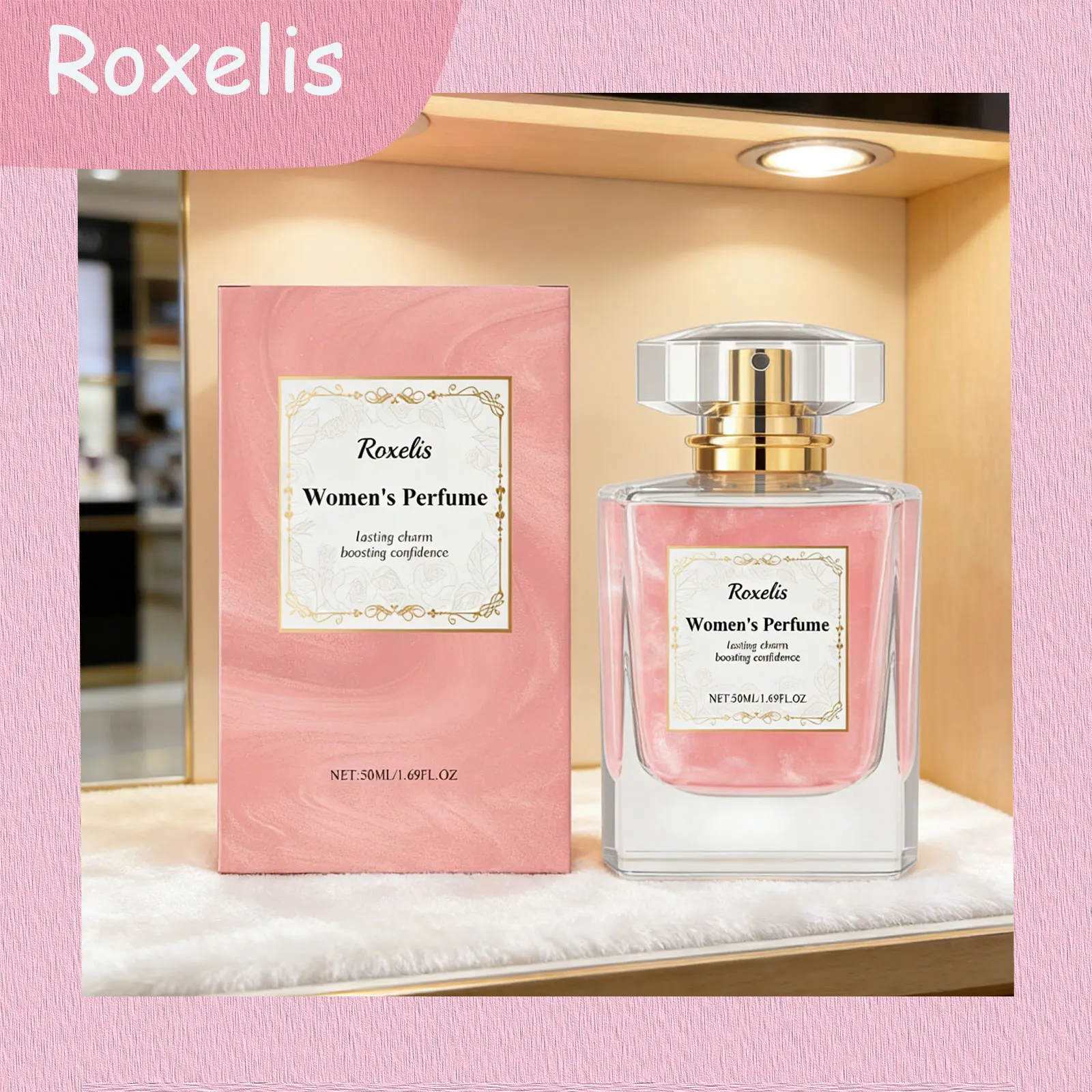 

50ml Women Rose Perfume Light Floral Fragrance Long Lasting Elegant Romantic Scent for Dating Daily Wear Luxury Lady Perfume