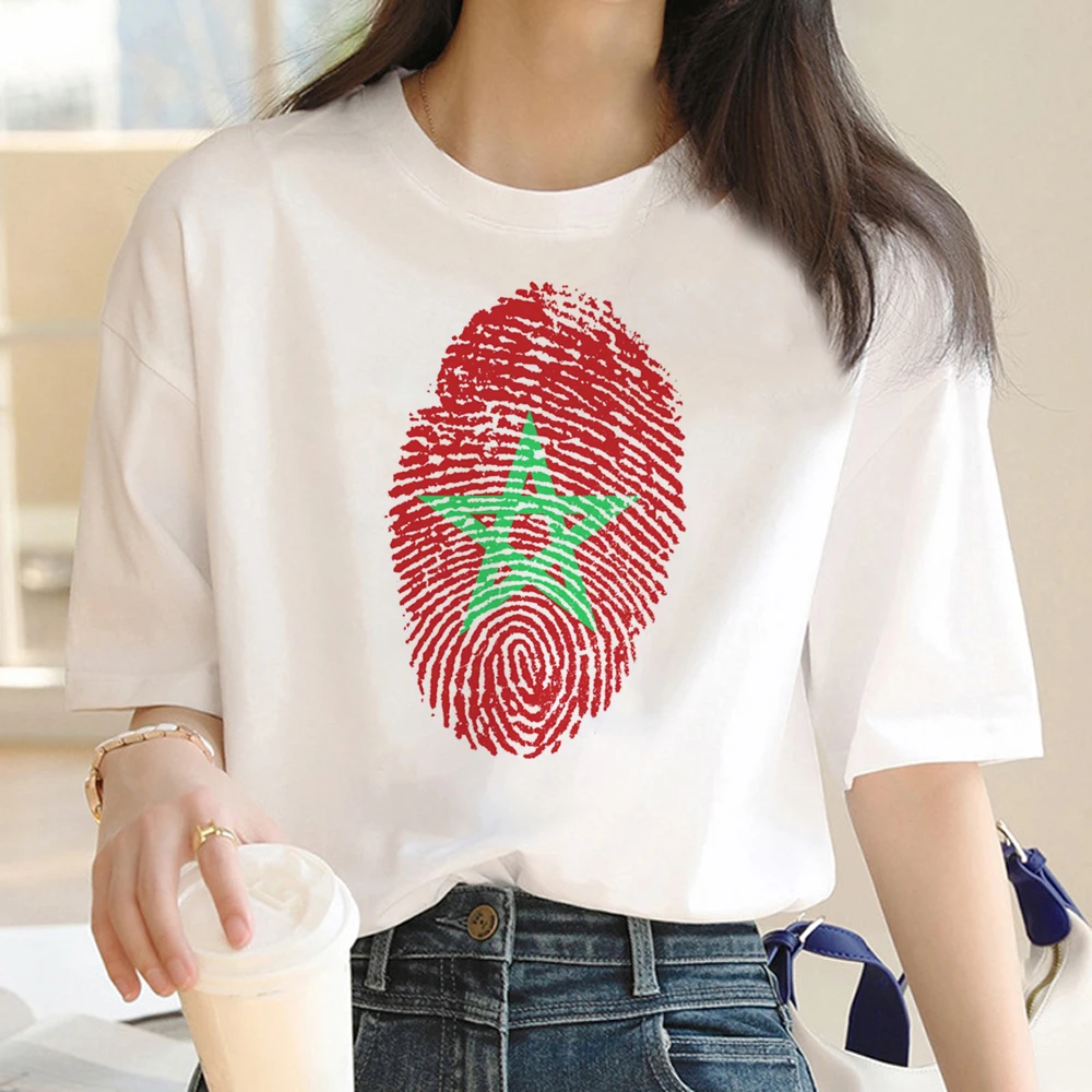 Maroc Morocco t-shirts women harajuku funny graphic Tee female manga 2000s funny clothing