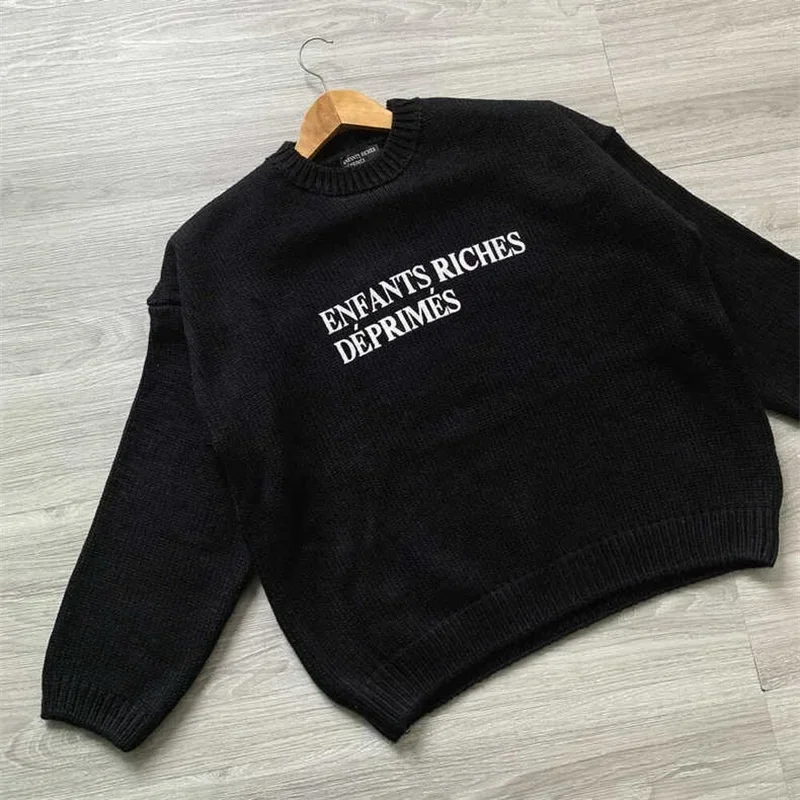 25ss ERD Sweaters Top Quality Black Classic Letter Print ERD Casual Knitted Pullover