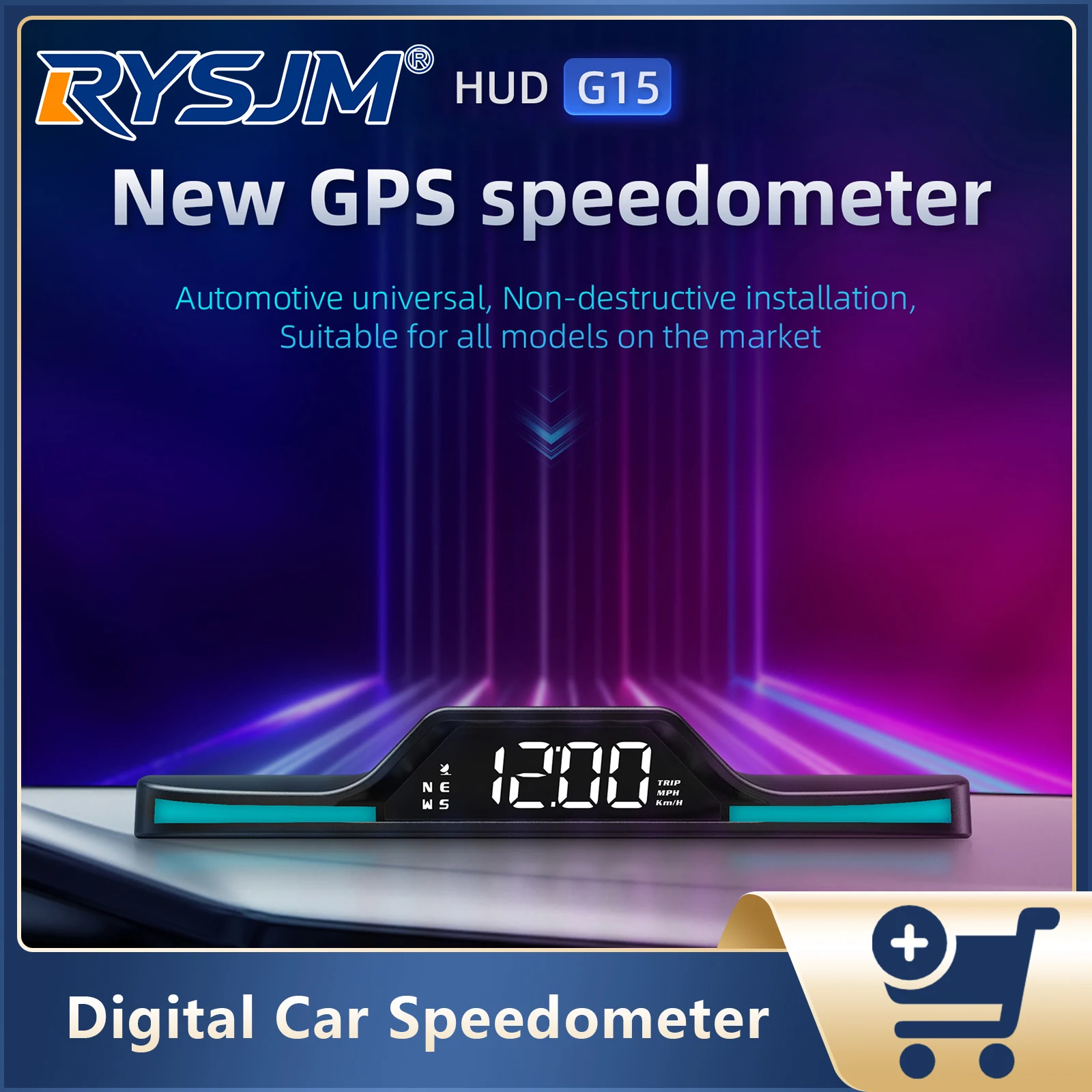 

G15 Car GPS Head Up Display GPS Speedometer With Overspeed Alarm Fatigue Driving Reminder Gauge For All Cars Auto Accessories