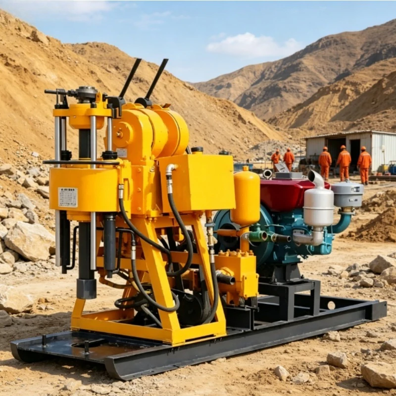 New Customized Diesel-Powered Hydraulic Drilling Rig with Motor Portable Borehole Drilling Machine for Water Well Max 200m Depth