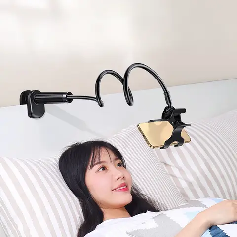게으른 침대 옆 데스크탑모바일 전화 클램프 브래킷 유연한 긴 팔 구즈넥 게으른 사람 브래킷 핸들 오버 헤드 라이브 브래킷