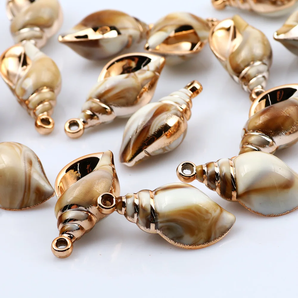 Shell Conch Shape Acrylic Pendant Beads Loose Beads For Jewelry Making Diy Handmade Keychain Earrings Necklace Bracelet Supplies