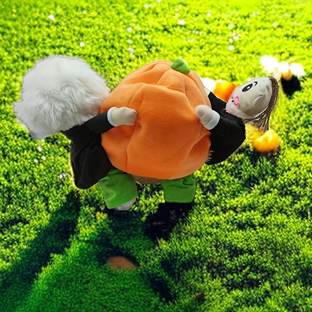 

Забавный костюм тыквы для домашних животных для собак, корги, пудель, платье на Хэллоуин, милый наряд