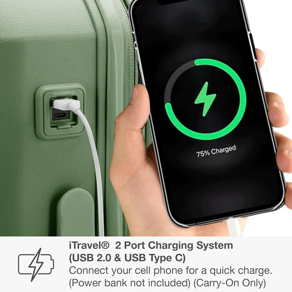 Bagage rotatif extensible durable, 22 vert, taille à main