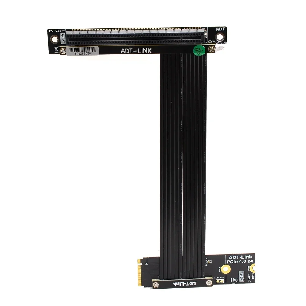 PCI-E 4.0 x 16 To M.2 NVMe PCl Flexible Extender M Key SSD Riser Video Cards Extension Adapter Cable Gen4 GPU 64G/bps Full Speed
