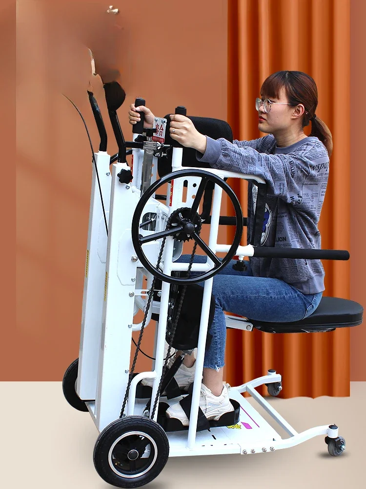 Paraplegic patient standing toddler walker assisted gait walking car rehabilitation exercise scooter frame