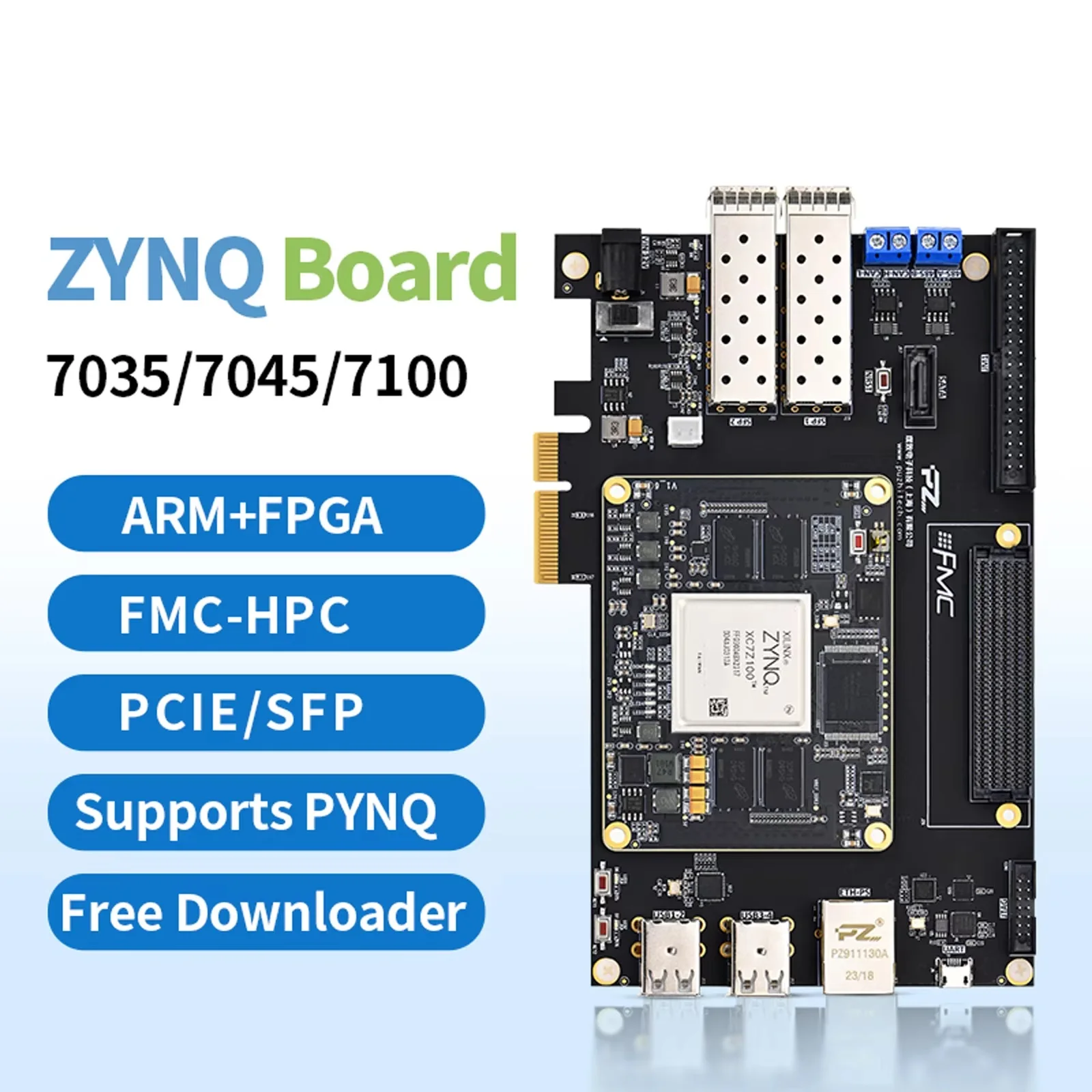 

PZ7035 PZ7045 PZ7100-FH Плата разработки FPGA Xilinx ZYNQ7000 XC7Z035 XC7Z045 XC7Z100 Оценочный комплект FMC PCIE USB