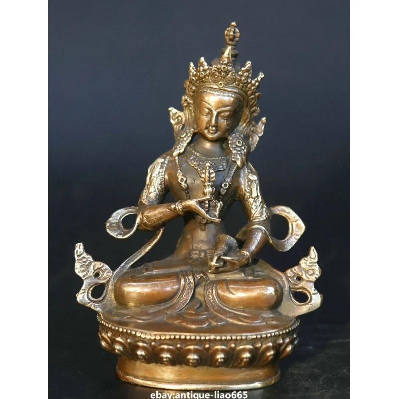 

5.7" Buddhist Feng Shui Bronze in Tibet VAJRASATTVA Sitting Lotus Statue