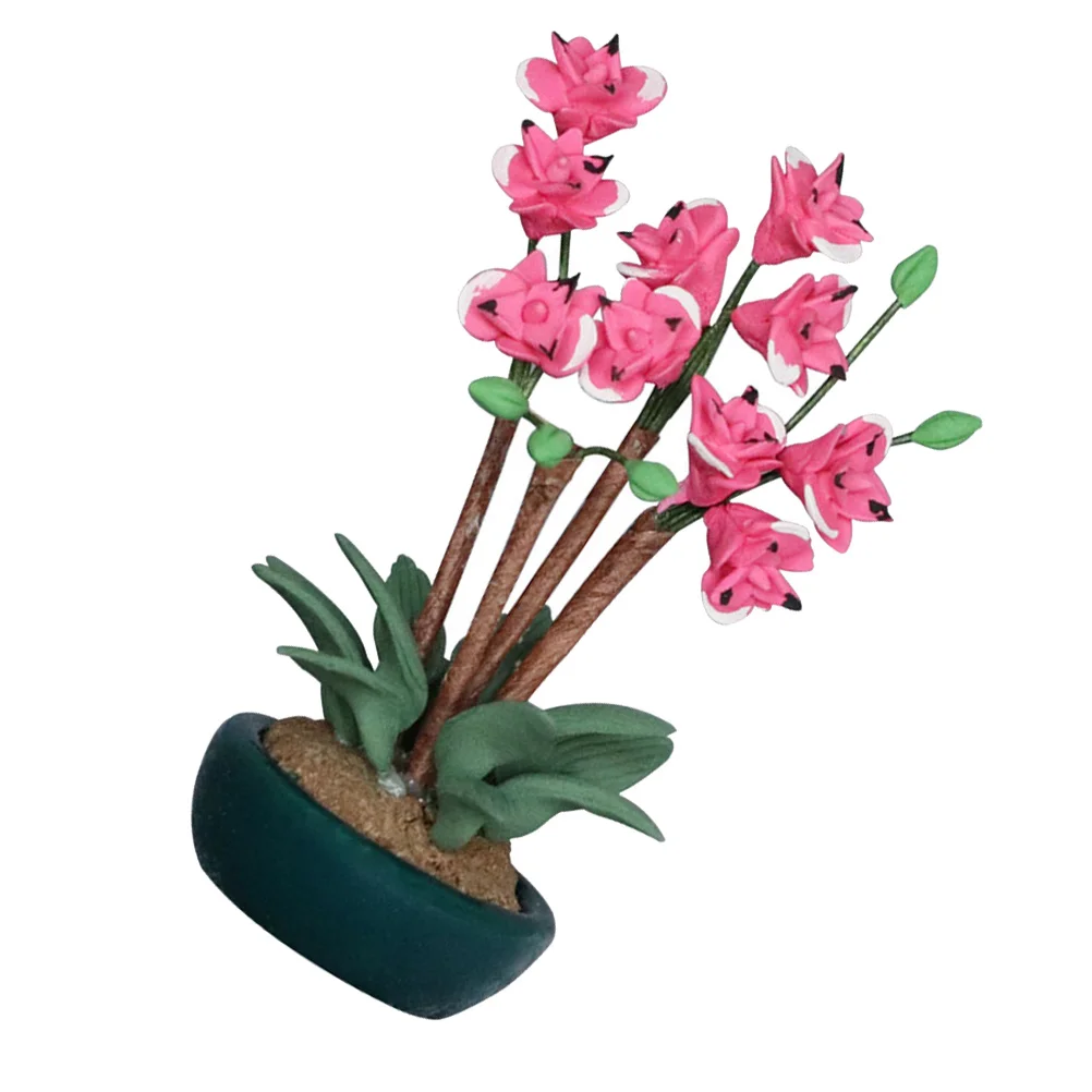 Mini Potted Model Dollhouse Plants Retro Decor Decorative Desktop Toy Simulation