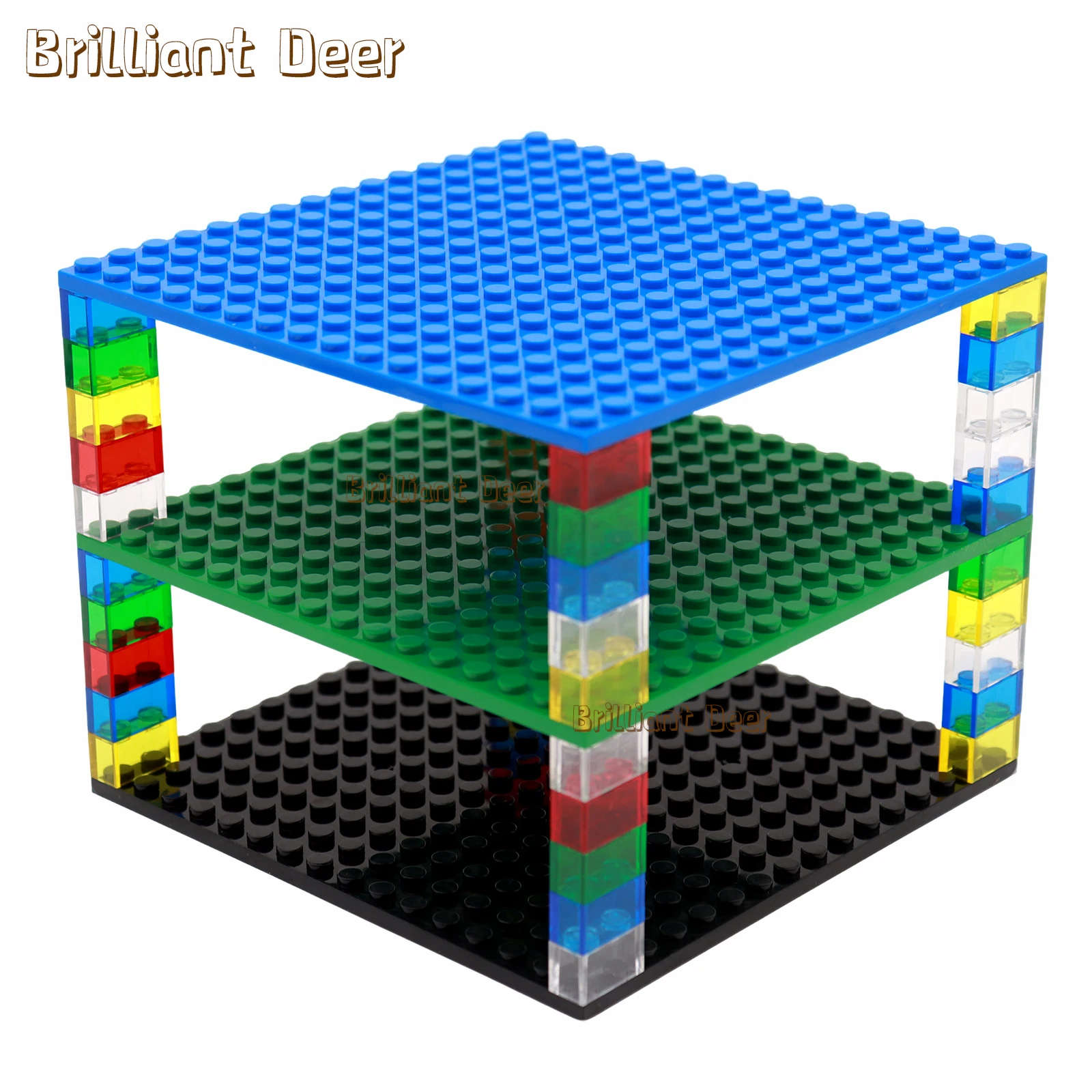 4PCS Double Sided 16X16 Dots Classic Baseplate Building Blocks Bricks Base Plates DIY MOC Building Blocks City Construction Toys