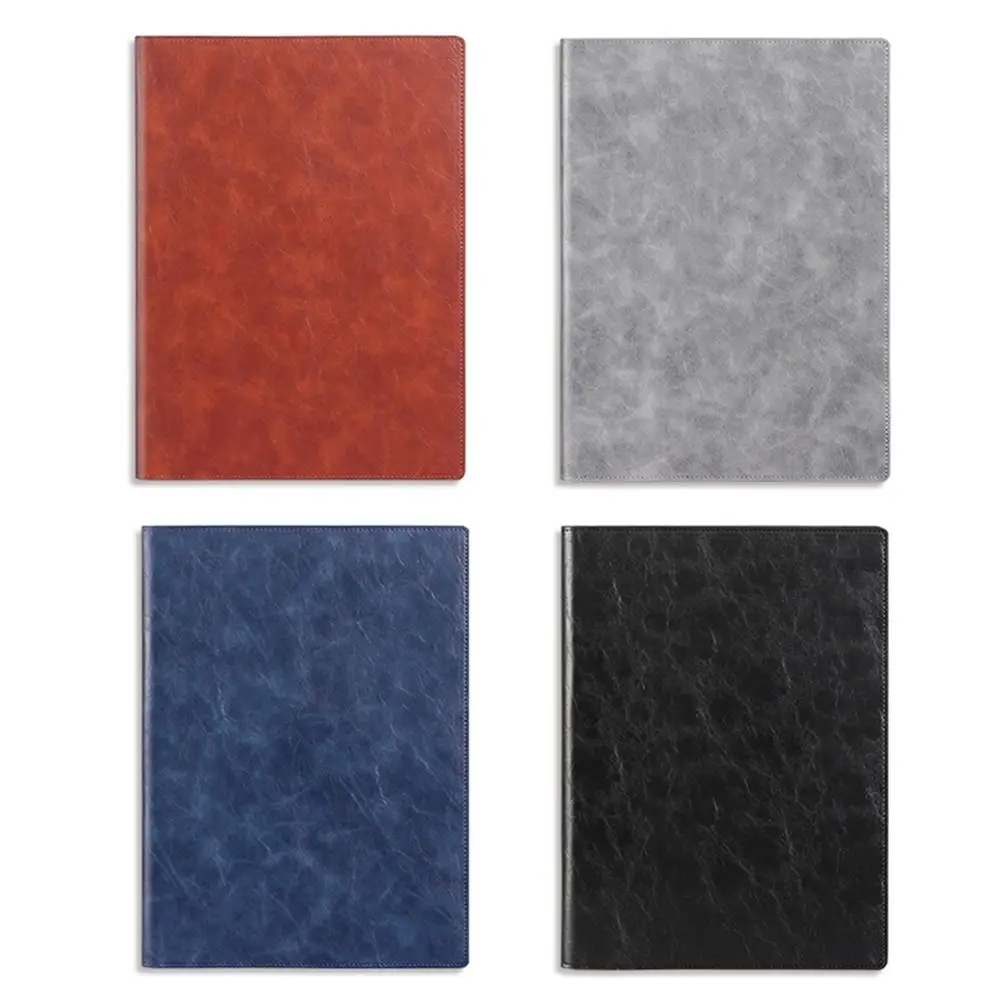 

Multifunctional A4 Conference Folder Vintage Portable Clipboard Leather File Folders Simple with Magnetic Clip