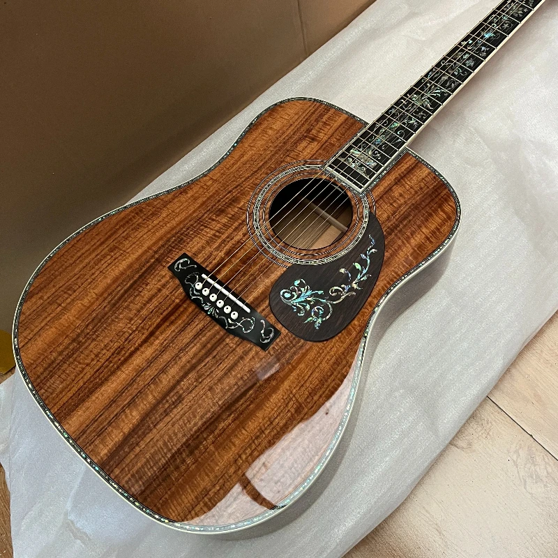 

Электрогитара D45 с корпусом из коа и грифом из черного дерева, бесплатная доставка, подарок для профессиональных гитаристов на День святого Валентина