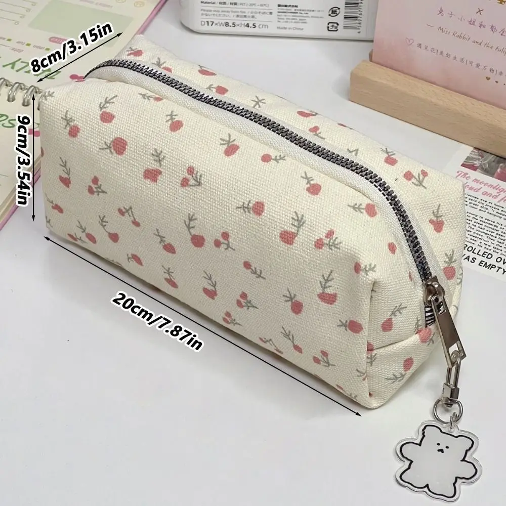 INS Floral Print Pen Bag Large Capacity Multifunctional Pencil Case Stationery Bag Students