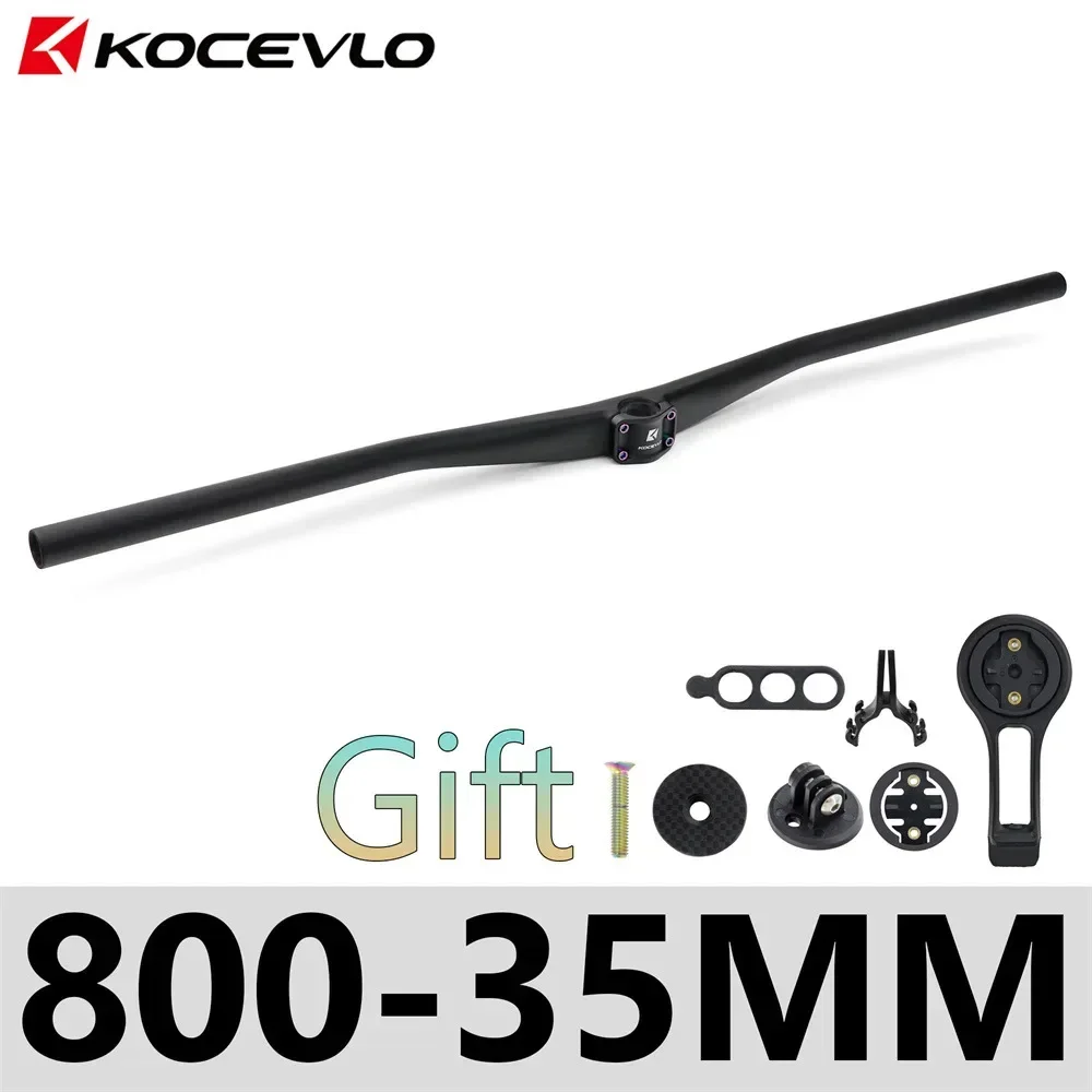 KOCEVLO Carbon Fiber AM Dirt Bike Integrated Handlebar,MTB Mountain Bike XC Handlebar With Computer Stand,800mm Bicycle Handle