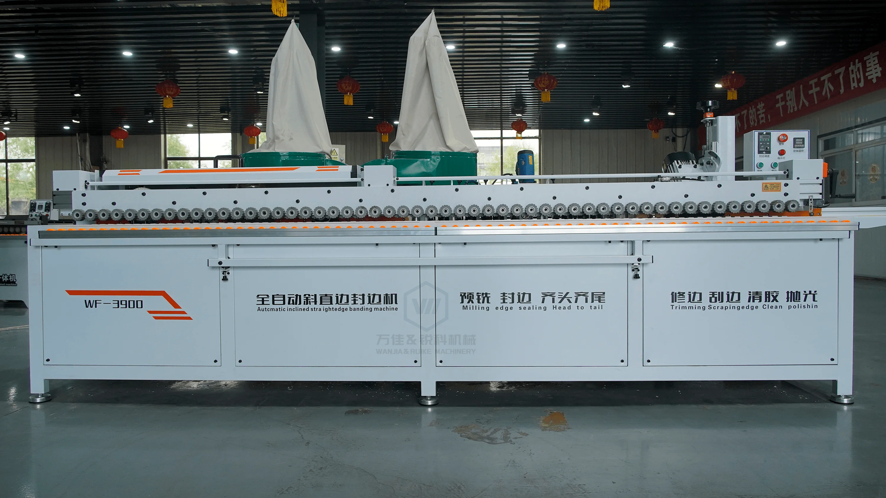 WF-3900 Automatic Inclined Straight Edge Banding Machine Edge Bander Panel Furniture Bevel 45 Degree Oblique Straight