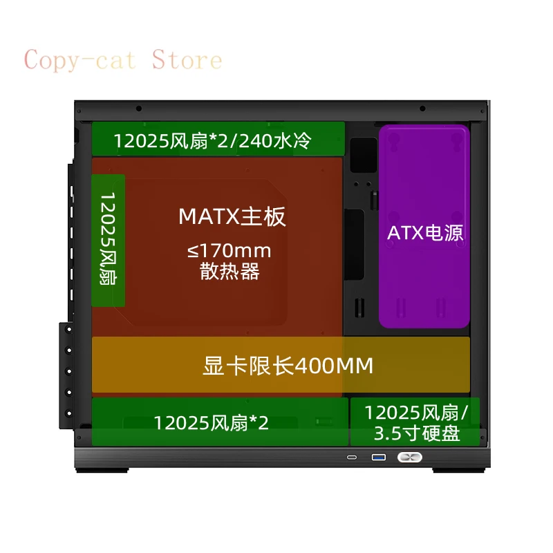 G500 chassis portable MATX side transparent TYPEC secondary screen 240 water-cooled host case